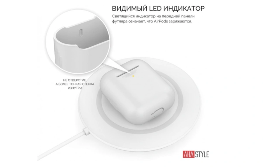 Чохол AHASTYLE дуо ​​для Apple AirPods - White (AHA-02020-WHT)
